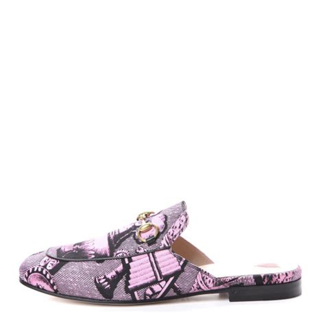 gucci silk satin gg wallpaper saint romain princetown slippers|Gucci Princetown Slippers .